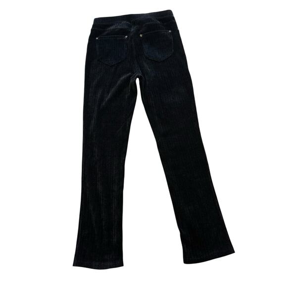 Womens Pants Size Small Medium Black Pull On Corduroy Ribbed Classic Minimalist - Picture 5 of 8